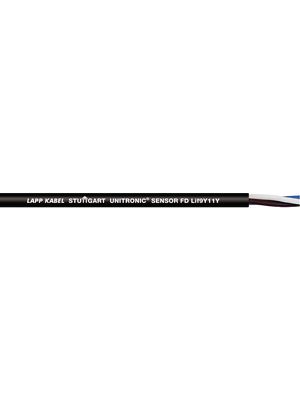 Flerkärnig kabel, YY Oskärmad, Polyuretan (PUR), 4x 0.34mm², 50m, Svart