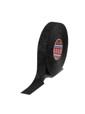 Tesa 51608 Black PET Fleece Electrical Tape, 19mm x 25m, Packung à 16 Stück