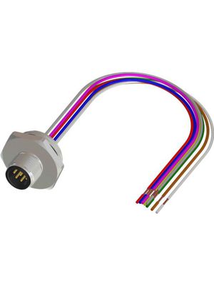 Cordset, M12 Plug - Bare End, 8 Conductors, 500mm, IP67,