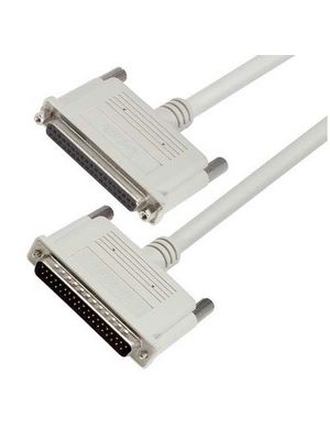 Female D-Sub 37-Pin to Male D-Sub 37-Pin Cable Assembly, 50 ft Polyvinyl Chloride 15.24m Hellgrau