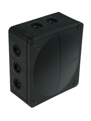 WISKA Combi Series Black Polypropylene Junction Box, IP66, IP67, 160 x 140 x 81mm, 140x81mm, Polypropylen