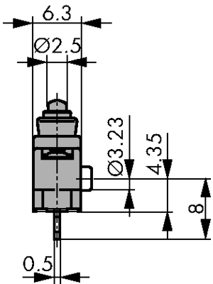 Microrupteur Marquardt 1056.0351 – 24 V/DC 2 A – Momentané – IP40 – 1 X On/(On)